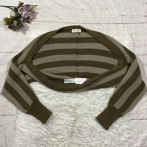 Nicholas Green Striped Knit Shrug Crop Cardigan